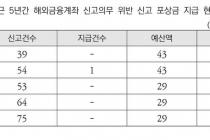 '유명무실' 해외금융계좌 신고위반 포상금…국세청, 5년간 1건 지급