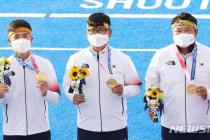 [도쿄2020]한국 남자양궁, 올림픽 2연패…유도 안창림 동메달(종합)