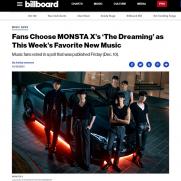 몬스타엑스, 이번 주 빌보드 '가장 좋아하는 신곡' 팬투표 1위